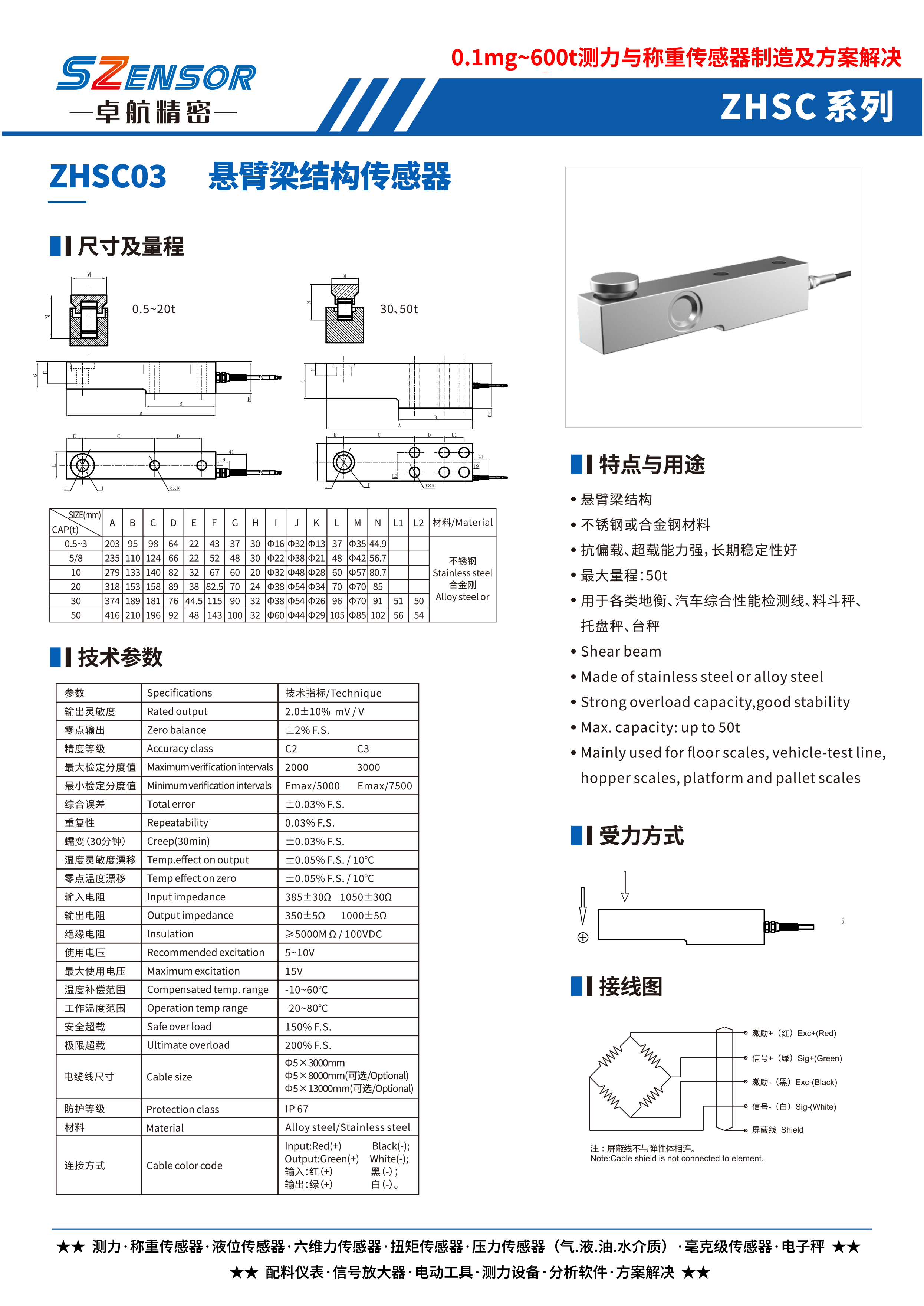 懸臂梁結構傳感器 ZHSC03
